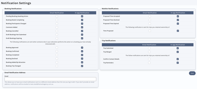 notification settings